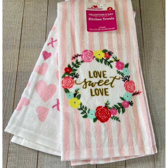 Valentines Day Kitchen Towels New 2 Towels - Picture 3 of 4